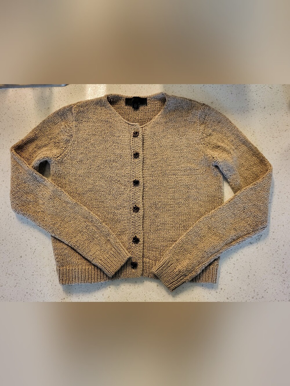 Zara Taupe Chunky Knit Cropped Cardigan